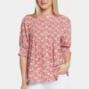 Pleated Short Sleeved Blouse - Pollyanna