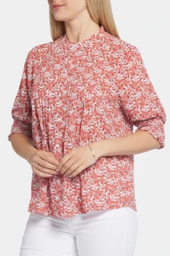 Pleated Short Sleeved Blouse - Pollyanna 12 Pleated Short Sleeved Blouse - Pollyanna -Nydj Apparel Shop MGGT4187 S2088 6