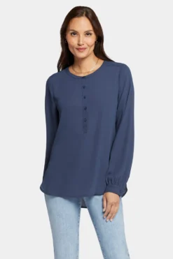 Simone Blouse - Oxford Navy -Nydj Apparel Shop MGGT4238 OXNV 4