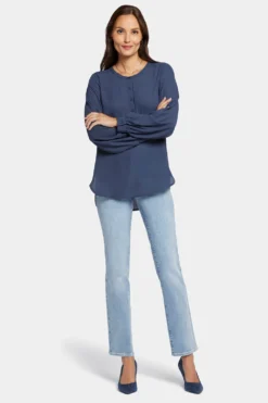 Simone Blouse - Oxford Navy -Nydj Apparel Shop MGGT4238 OXNV 5