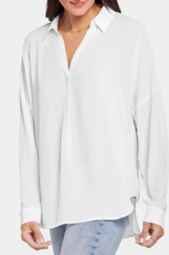 Becky Blouse - Optic White 11 Becky Blouse - Optic White -Nydj Apparel Shop MGGT4254 157 6