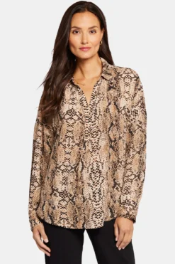 Becky Blouse - Victorian Python Pink Taupe