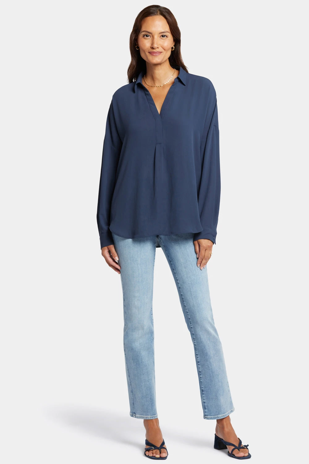 Becky Blouse - Oxford Navy 5 Becky Blouse - Oxford Navy - Image 5