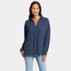 Becky Blouse - Oxford Navy 13 Becky Blouse - Oxford Navy -Nydj Apparel Shop MGGT4254 OXNV DPA