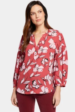 Paulina Peasant Blouse - Bountiful -Nydj Apparel Shop MGGT4255 F2023 4