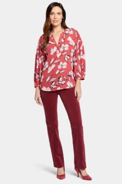 Paulina Peasant Blouse - Bountiful -Nydj Apparel Shop MGGT4255 F2023 5