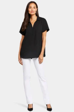 Becky Short Sleeved Blouse - Black 11 Becky Short Sleeved Blouse - Black -Nydj Apparel Shop MGGT4270 858 5