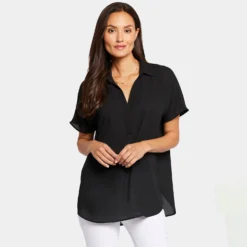 Becky Short Sleeved Blouse - Black 13 Becky Short Sleeved Blouse - Black -Nydj Apparel Shop MGGT4270 858 DPA