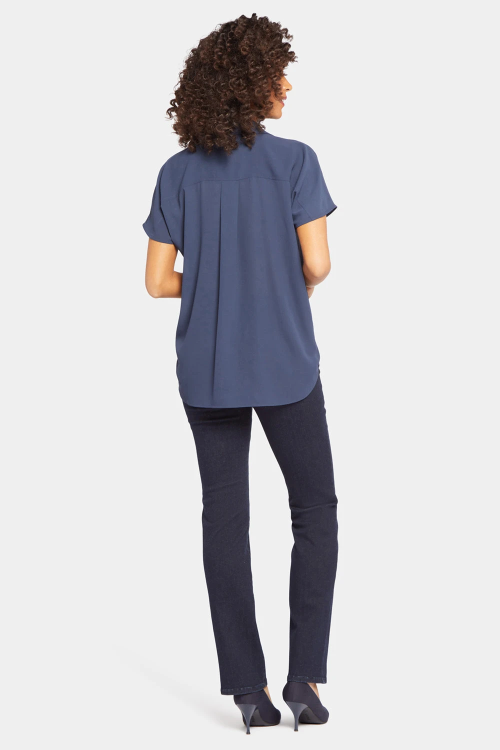 Becky Short Sleeved Blouse - Oxford Navy 6 Becky Short Sleeved Blouse - Oxford Navy - Image 6