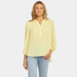 Puff Sleeve Popover Top - Mimosa 13 Puff Sleeve Popover Top - Mimosa -Nydj Apparel Shop MGGT4277 MIMSA DPA