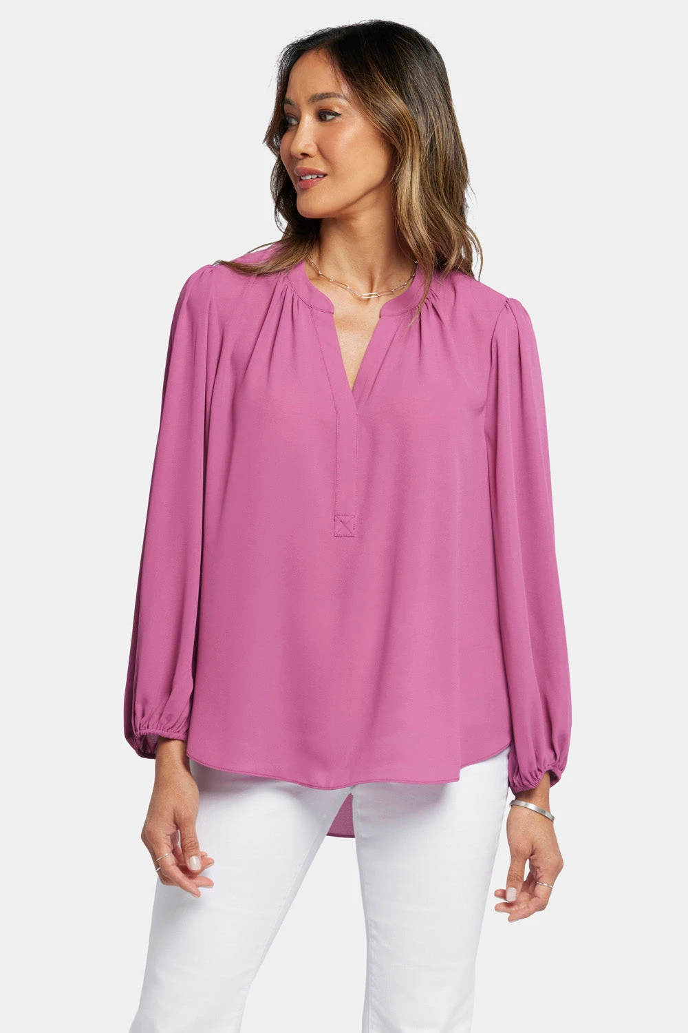 Puff Sleeve Popover Top - Mauve Haze 1 Puff Sleeve Popover Top - Mauve Haze