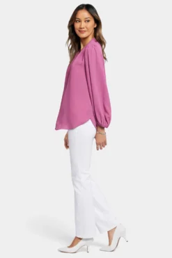 Puff Sleeve Popover Top - Mauve Haze 9 Puff Sleeve Popover Top - Mauve Haze -Nydj Apparel Shop MGGT4277 MVHZE 3