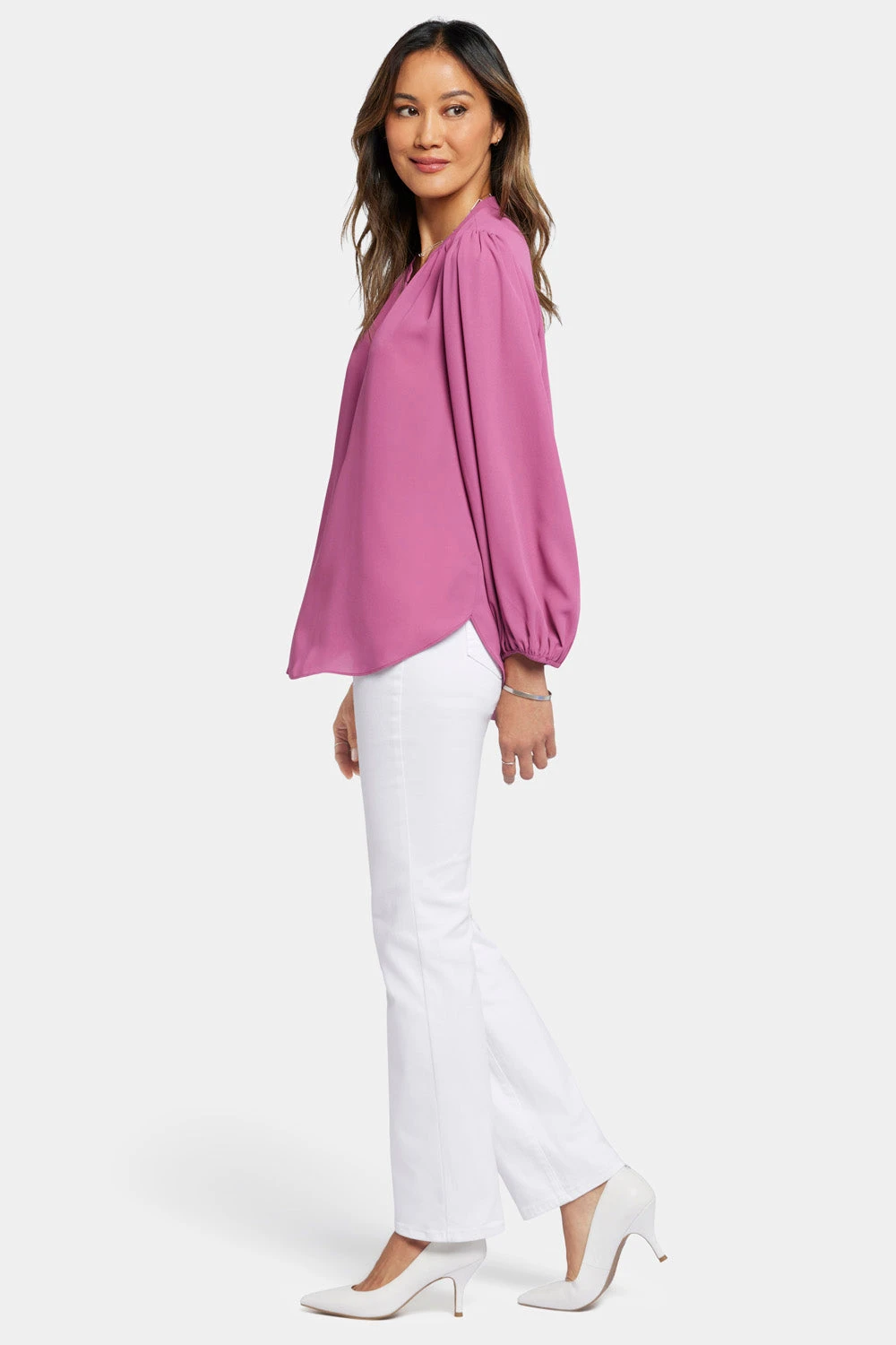 Puff Sleeve Popover Top - Mauve Haze 3 Puff Sleeve Popover Top - Mauve Haze - Image 3