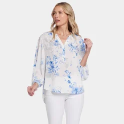Puff Sleeve Popover Top - Hannah Grove 13 Puff Sleeve Popover Top - Hannah Grove -Nydj Apparel Shop MGGT4277 S2070 DPA