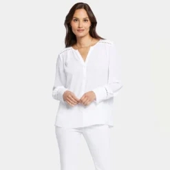 Liliana Peasant Blouse - Optic White 13 Liliana Peasant Blouse - Optic White -Nydj Apparel Shop MGGT4288 157 DPA