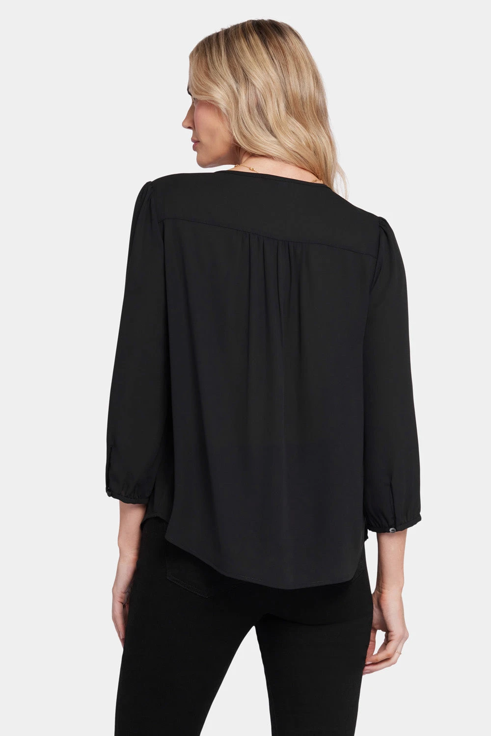 Flounce Front Blouse - Black 2 Flounce Front Blouse - Black - Image 2