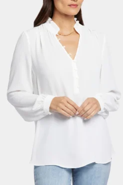 Hannah Blouse - Optic White -Nydj Apparel Shop MGGT4303 157 6