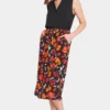 Drawstring Midi Skirt - Tropical Waves
