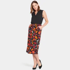 Drawstring Midi Skirt - Tropical Waves -Nydj Apparel Shop MGGT5198 U1091 DPA