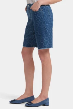 Lilly Boyfriend Denim Shorts - Indigo Giona Geo -Nydj Apparel Shop MGTBSH8563 INDGG 3