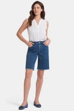 Lilly Boyfriend Denim Shorts - Indigo Giona Geo -Nydj Apparel Shop MGTBSH8563 INDGG 4