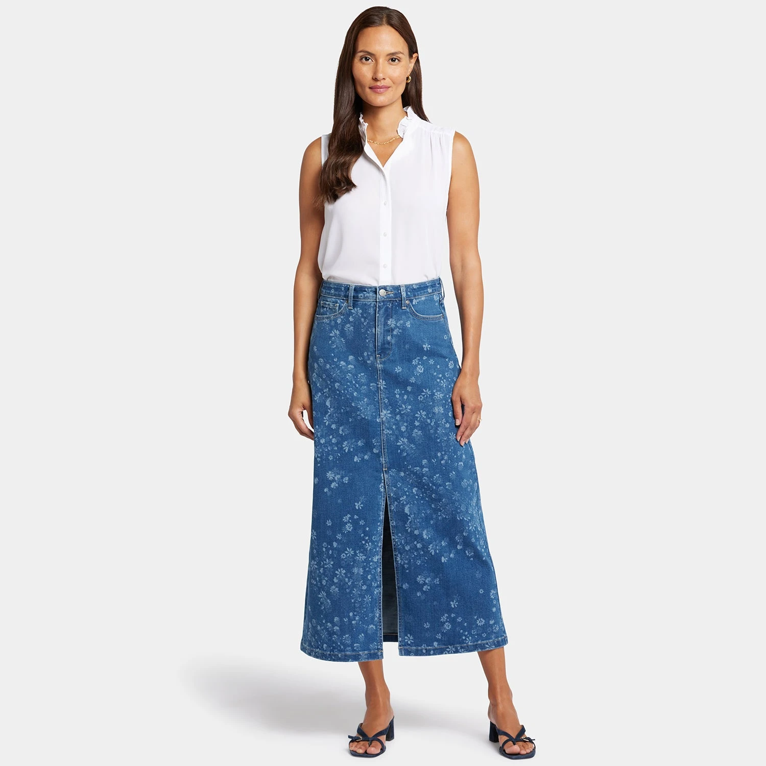 High Rise Long Skirt - Indigo Salome 7 High Rise Long Skirt - Indigo Salome - Image 7