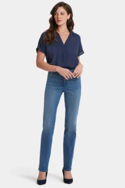 Marilyn Straight Jeans - Mission Blue 9 Marilyn Straight Jeans - Mission Blue -Nydj Apparel Shop MHKPMS8811 MSNBL 4