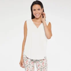 Sleeveless Perfect Tee - Optic White -Nydj Apparel Shop MLER4208 157 DPA