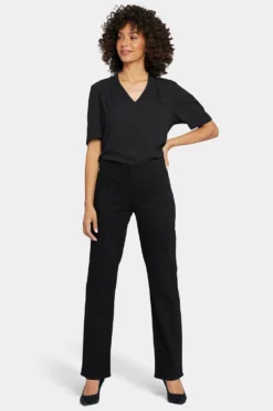 Bailey Relaxed Straight Pull-On Jeans - Black Rinse