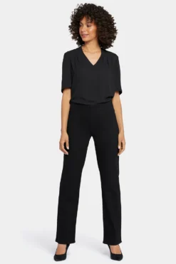 Bailey Relaxed Straight Pull-On Jeans - Black Rinse 10 Bailey Relaxed Straight Pull-On Jeans - Black Rinse -Nydj Apparel Shop MMBK8848 BLKRI 4