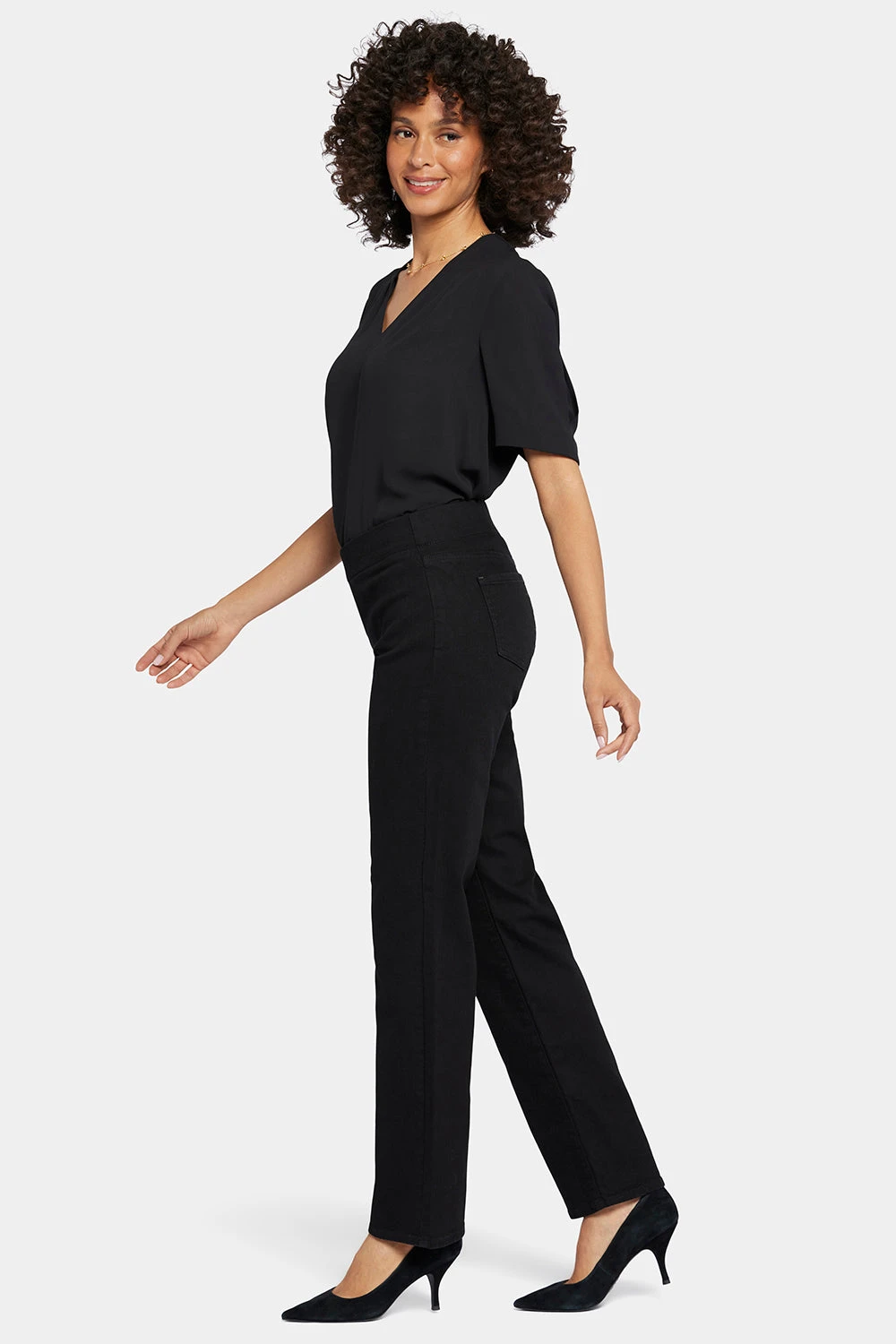 Bailey Relaxed Straight Pull-On Jeans - Black Rinse 5 Bailey Relaxed Straight Pull-On Jeans - Black Rinse - Image 5