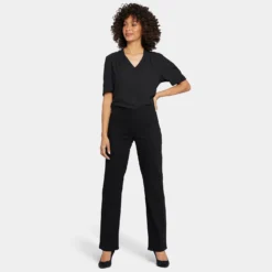 Bailey Relaxed Straight Pull-On Jeans - Black Rinse 13 Bailey Relaxed Straight Pull-On Jeans - Black Rinse -Nydj Apparel Shop MMBK8848 BLKRI DPA