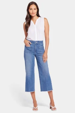 Patchie Wide Leg Capri Jeans - Compass