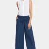 Jayne Wide Leg Ankle Pull-On Pants - Indigo Ocean