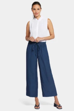 Jayne Wide Leg Ankle Pull-On Pants - Indigo Ocean -Nydj Apparel Shop MMTI8927A INDOC 4