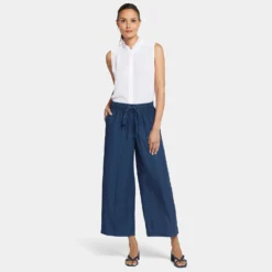 Jayne Wide Leg Ankle Pull-On Pants - Indigo Ocean -Nydj Apparel Shop MMTI8927A INDOC DPA