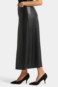 Faux Leather High Rise Long Skirt - Black -Nydj Apparel Shop MNFLSK8986 858 3