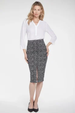 Pull-On Midi Pencil Skirt - Audrey Animal