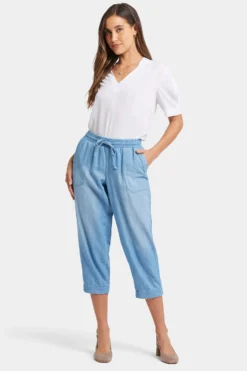 Relaxed Drawstring Cargo Pull-On Pants - Riviera Sky -Nydj Apparel Shop MPWL8988 RVRSK 4