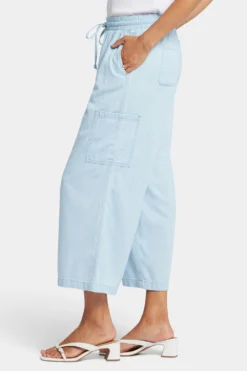 Whitney Crop Pull-On Cargo Pants - Oceanfront -Nydj Apparel Shop MPWL8989 OFRNT 3
