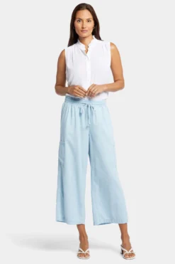 Whitney Crop Pull-On Cargo Pants - Oceanfront -Nydj Apparel Shop MPWL8989 OFRNT 4