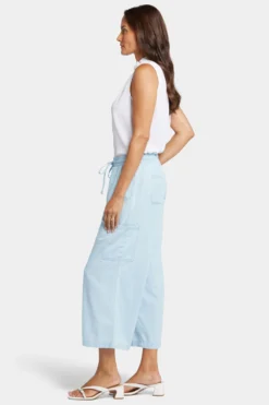 Whitney Crop Pull-On Cargo Pants - Oceanfront -Nydj Apparel Shop MPWL8989 OFRNT 5