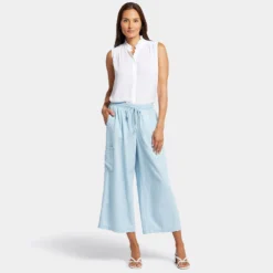 Whitney Crop Pull-On Cargo Pants - Oceanfront -Nydj Apparel Shop MPWL8989 OFRNT DPA