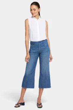 Brigitte Wide Leg Capri Jeans - Mission Blue -Nydj Apparel Shop MPWLCP8897 MSNBL 4