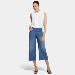 Brigitte Wide Leg Capri Jeans - Mission Blue -Nydj Apparel Shop MPWLCP8897 MSNBL DPA