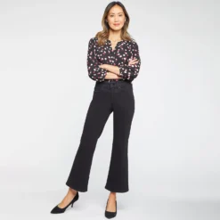 Waist-Match™ Julia Relaxed Flared Jeans - Black Rinse 13 Waist-Match™ Julia Relaxed Flared Jeans - Black Rinse -Nydj Apparel Shop MSHB8611 BLKRI DPA