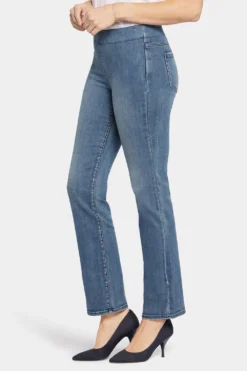 Pull-on Straight Jeans - Pristine -Nydj Apparel Shop MSHD8782 PRSTN 3