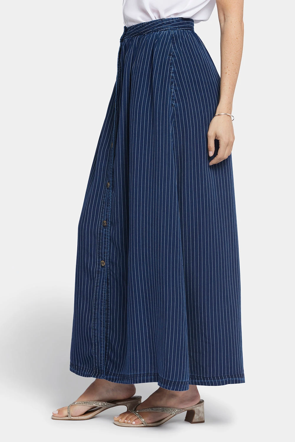 Button-Front Maxi Skirt- Dark Ocean 3 Button-Front Maxi Skirt- Dark Ocean - Image 3