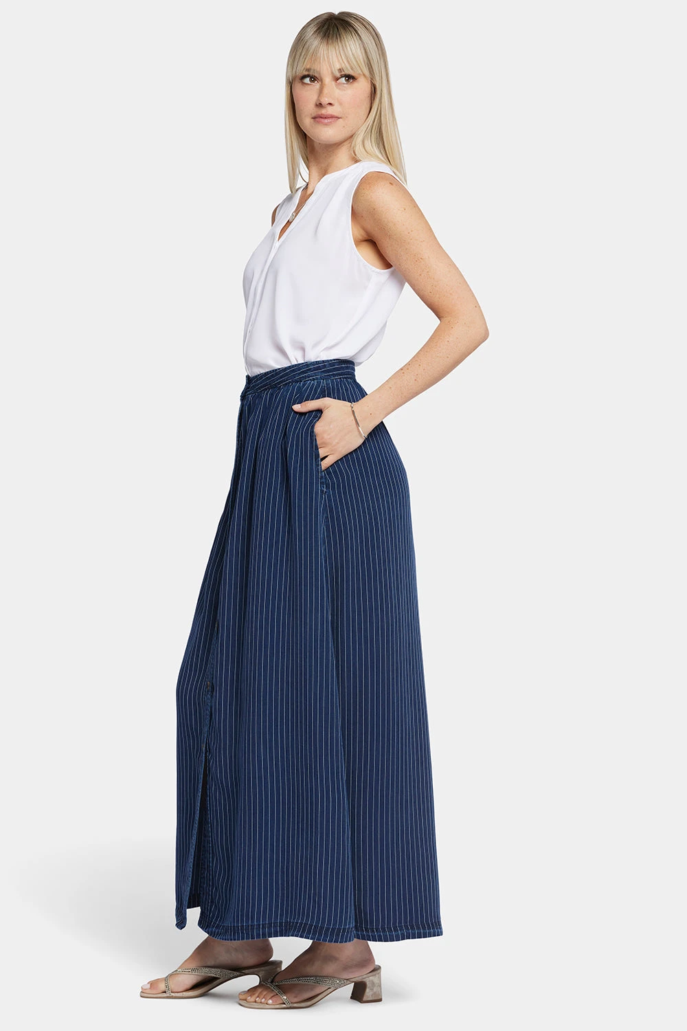 Button-Front Maxi Skirt- Dark Ocean 5 Button-Front Maxi Skirt- Dark Ocean - Image 5