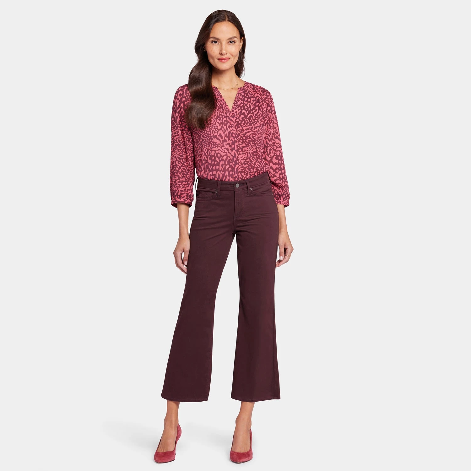Relaxed Flared Jeans - Eggplant 7 Relaxed Flared Jeans - Eggplant - Image 7